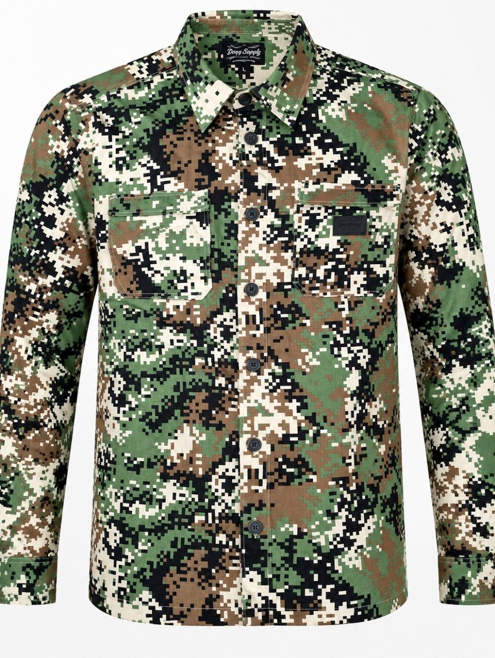 Dogg Supply by Snoop Dogg Mens L Army Digital Camo Button Up Shirt Hip Hop